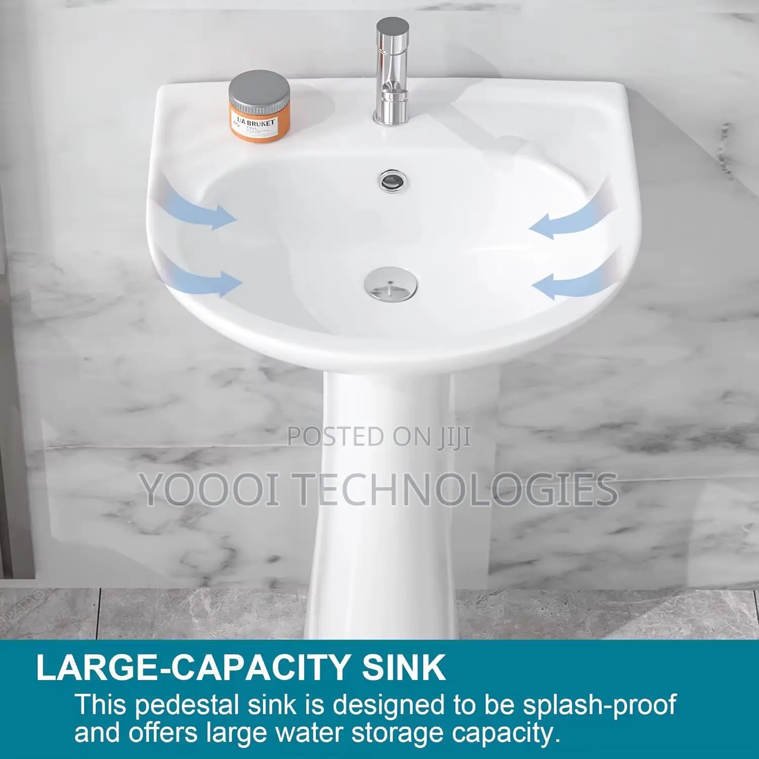 Frencia Ceramic Pedestal Basin Only