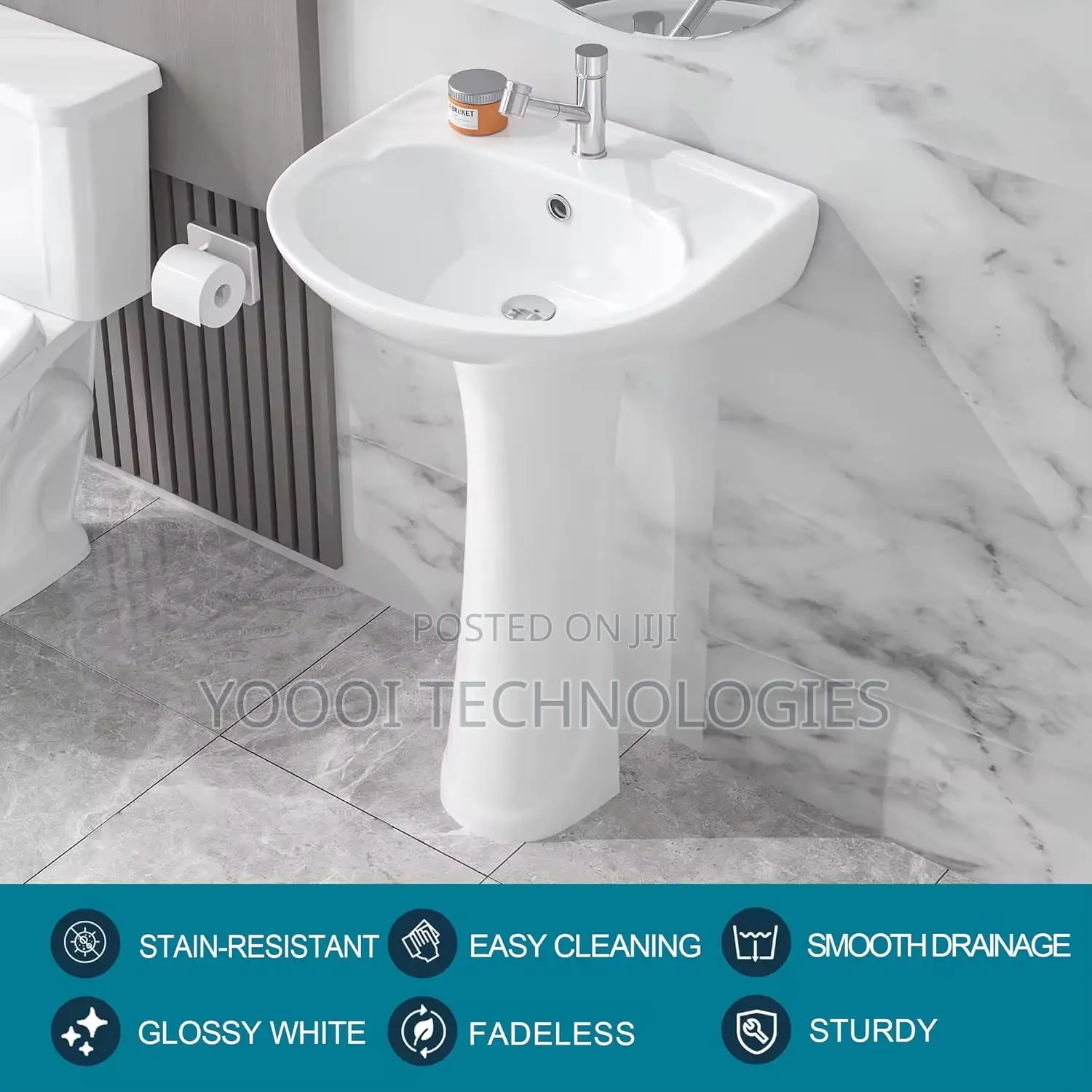 Frencia Ceramic Pedestal Basin Only