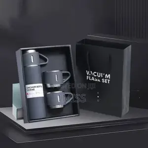 Thermos Vacuum Flask Stainless Steel Water Bottle Gift Set With 2 Cup