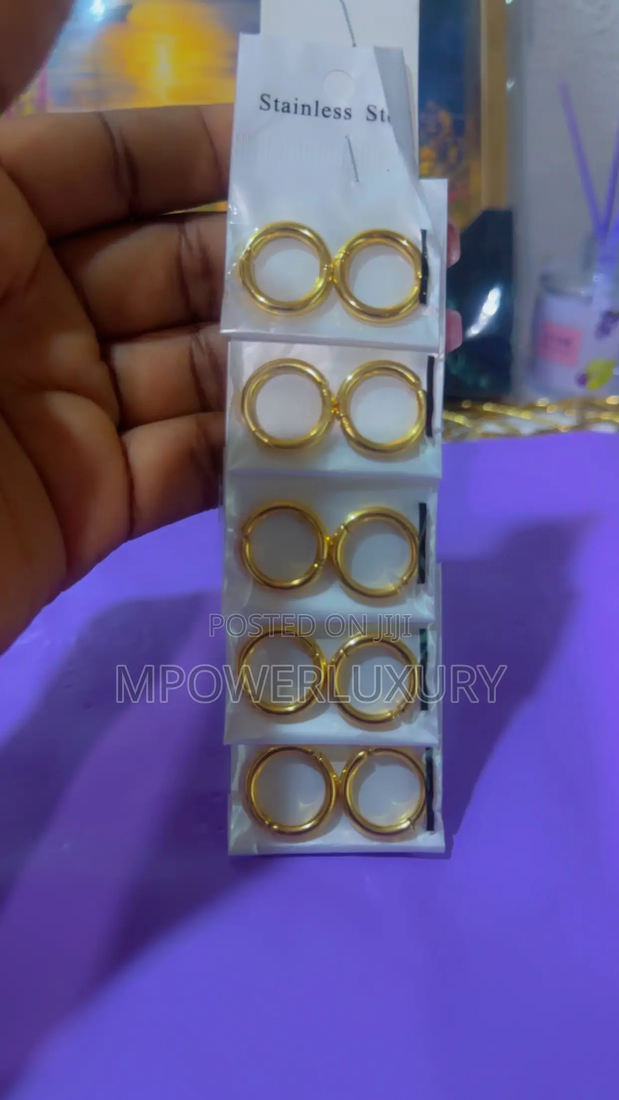Non-Piercing Stainless Clip on Round Hoops Earrings for Unpierced Ear