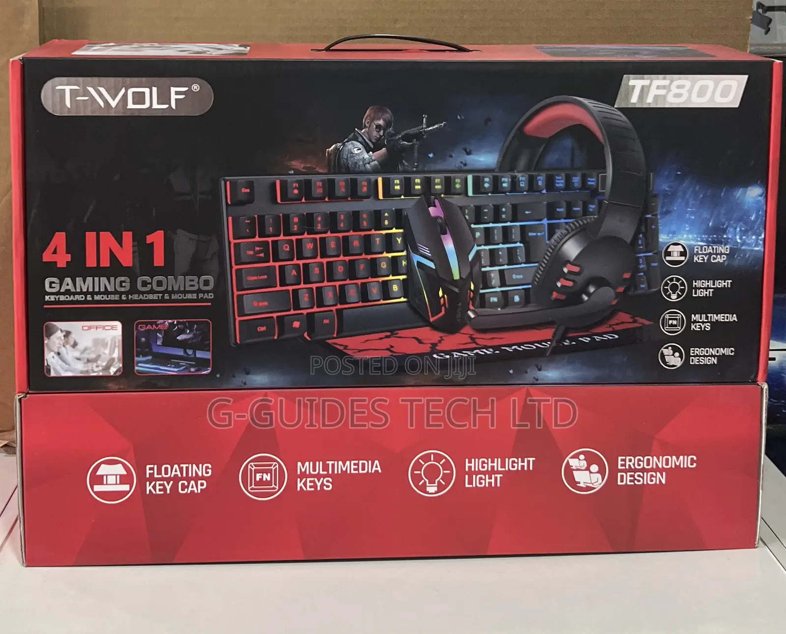 T-Wolf Tf800 4-in-1 Gaming Combo Keyboard/ Mouse/ Headset/ Mouse Pad