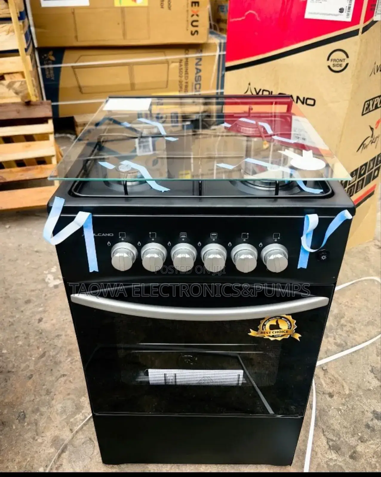 In Black Color Volcano 4 Burner 50x50 Gas Cooker