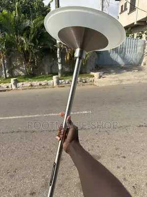 Modern Brushed Steel Floor Lamp With Uplight Shade