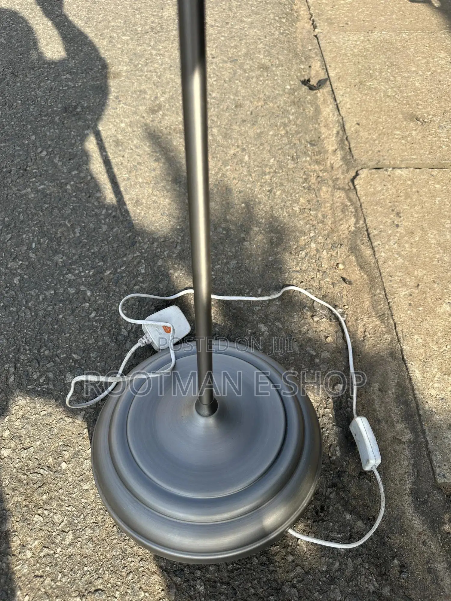 Modern Brushed Steel Floor Lamp With Uplight Shade