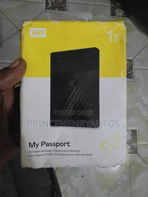 Wd 1tb My Passport Portable External Hard Drive Wdbyvg0010bb