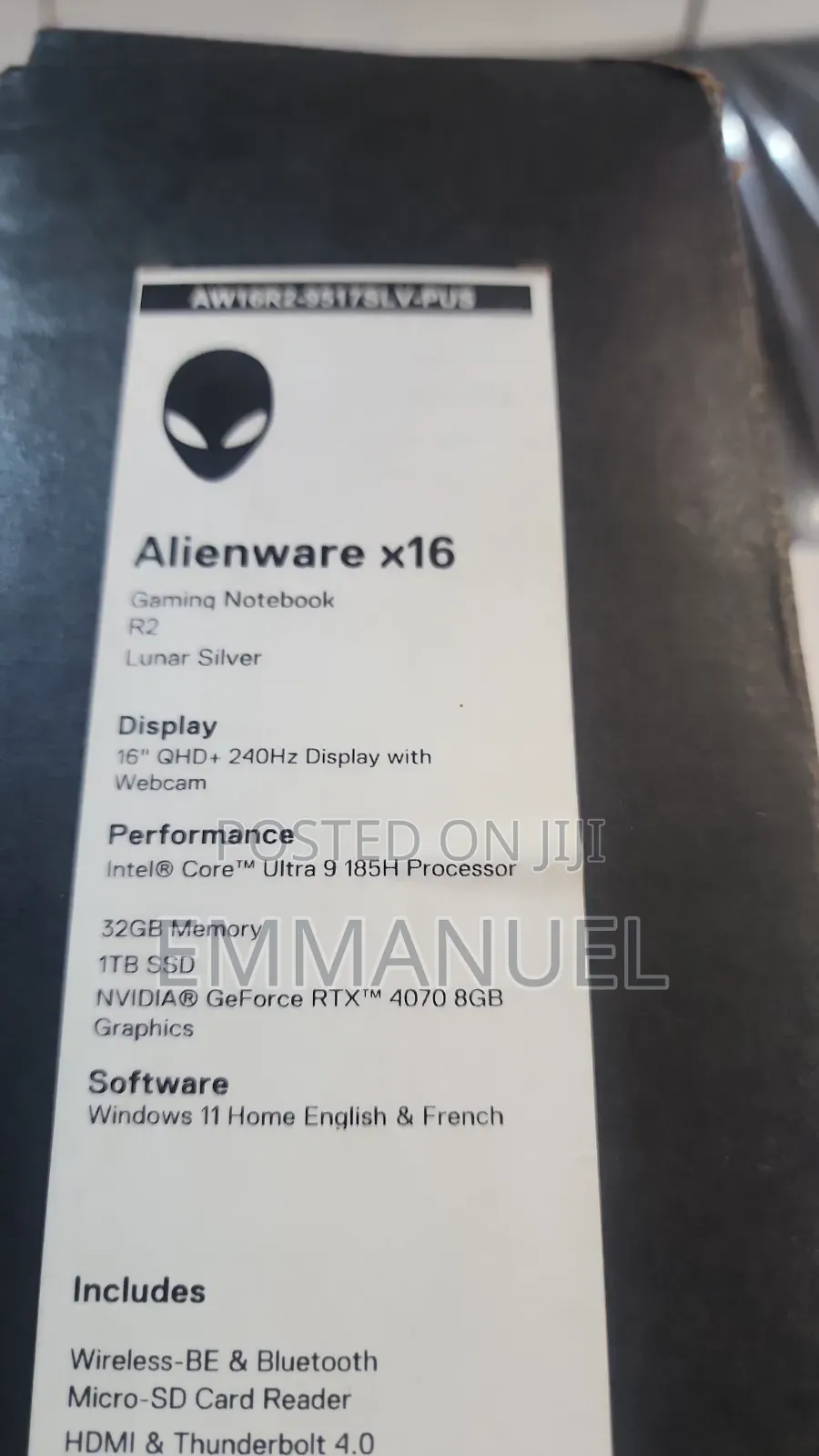 New Laptop Alienware M17x R2 32GB Intel Core Ultra 9 SSD 1T