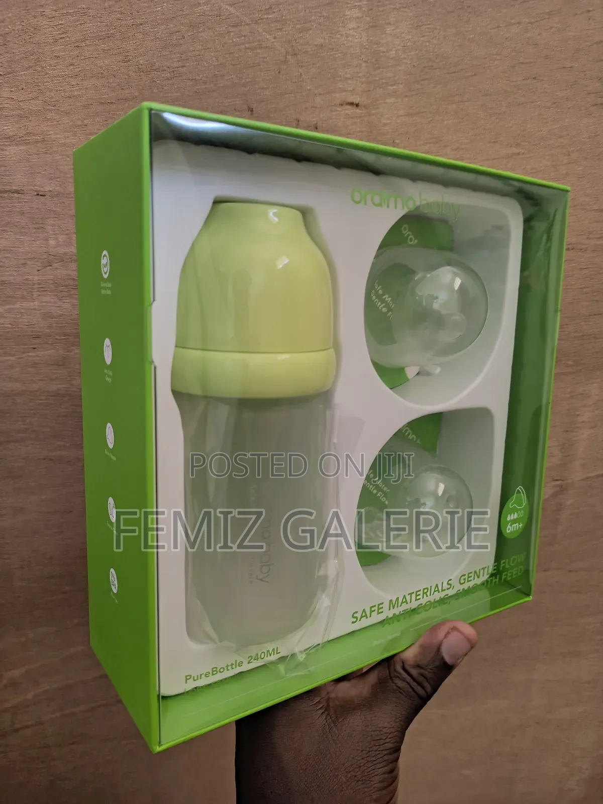 Oraimo Purebottle 240 240ml Anti-Colic Silicone Glass Baby Bottle