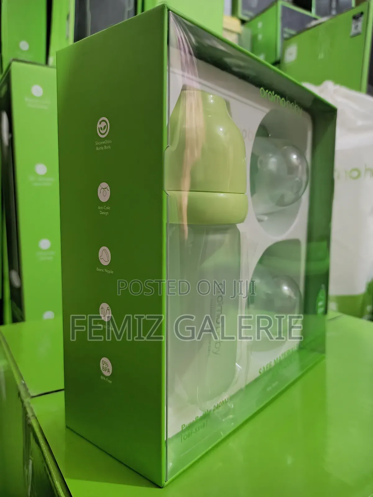 Oraimo Purebottle 240 240ml Anti-Colic Silicone Glass Baby Bottle
