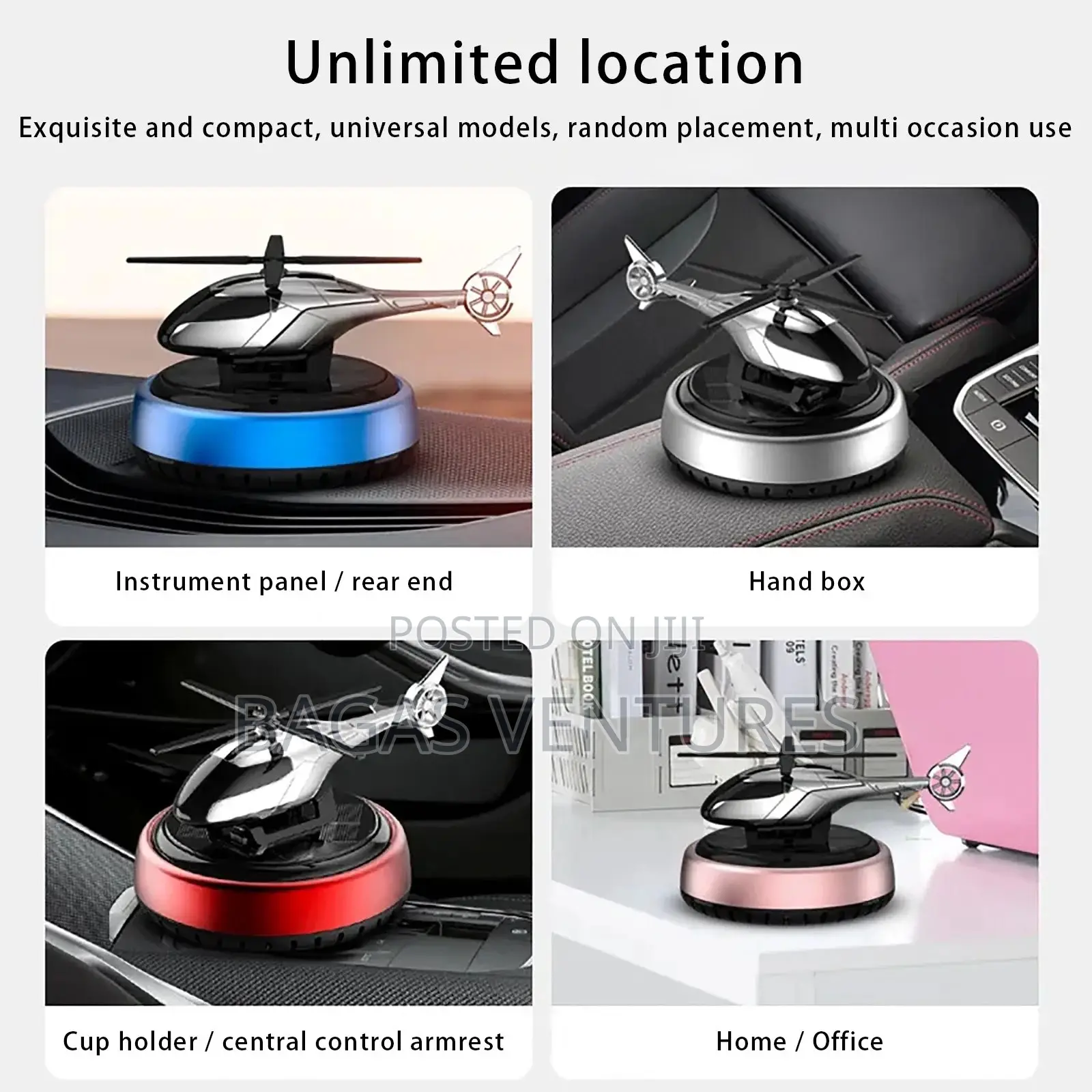 Helicopter Solar-Powered Car Air Freshener