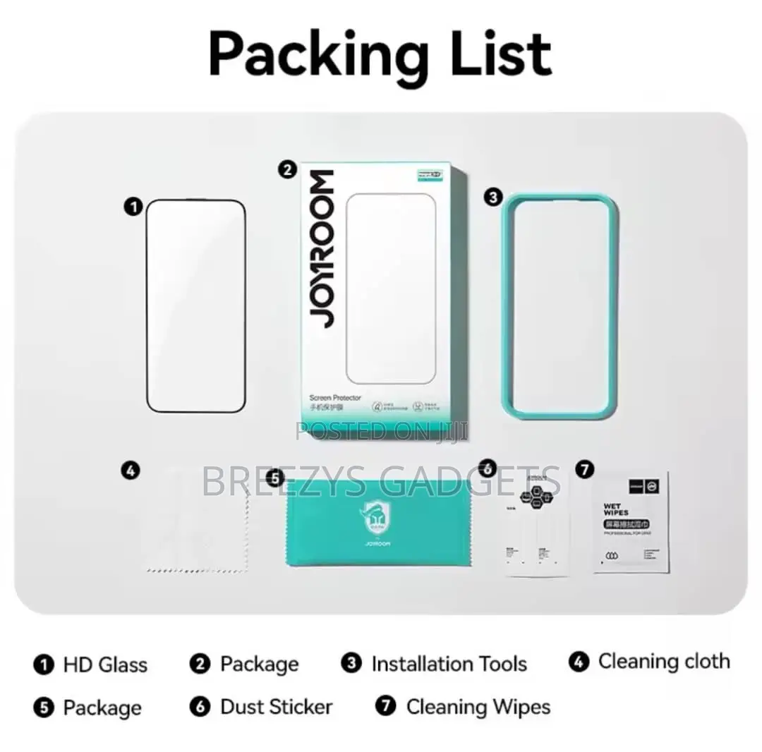 Joyroom 3/2/1pcs Hd Glass for iPhone 17 16 15 Pro Max Screen Protector