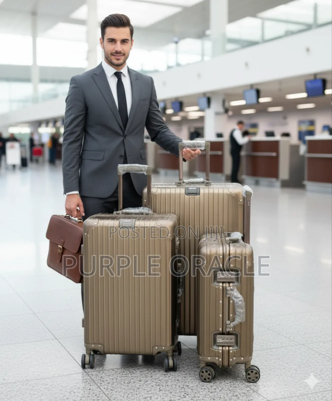 Three Set of Rimowa Original Aluminum Suitcases.