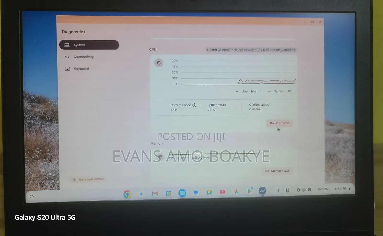 Laptop Lenovo Ideapad 3 4GB Intel Celeron SSD 60GB