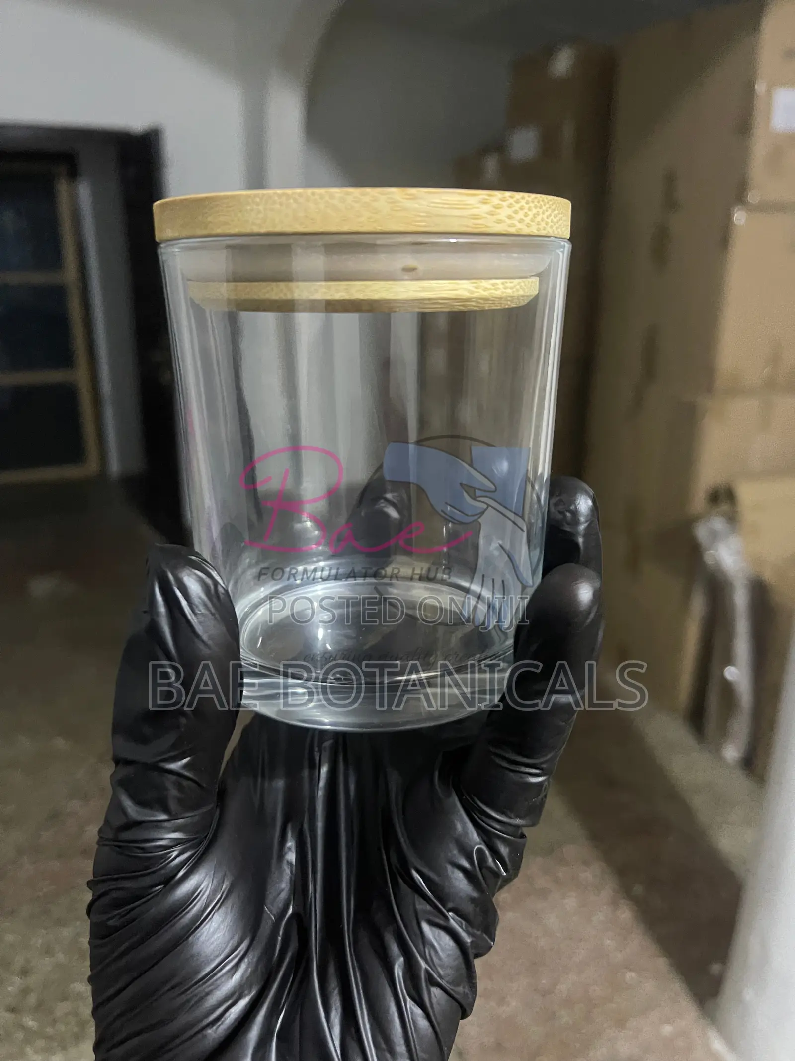 Glass Candle Jars With Wooden Lid (315ml)