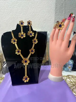 Blue Rays Flower Jewelry Set