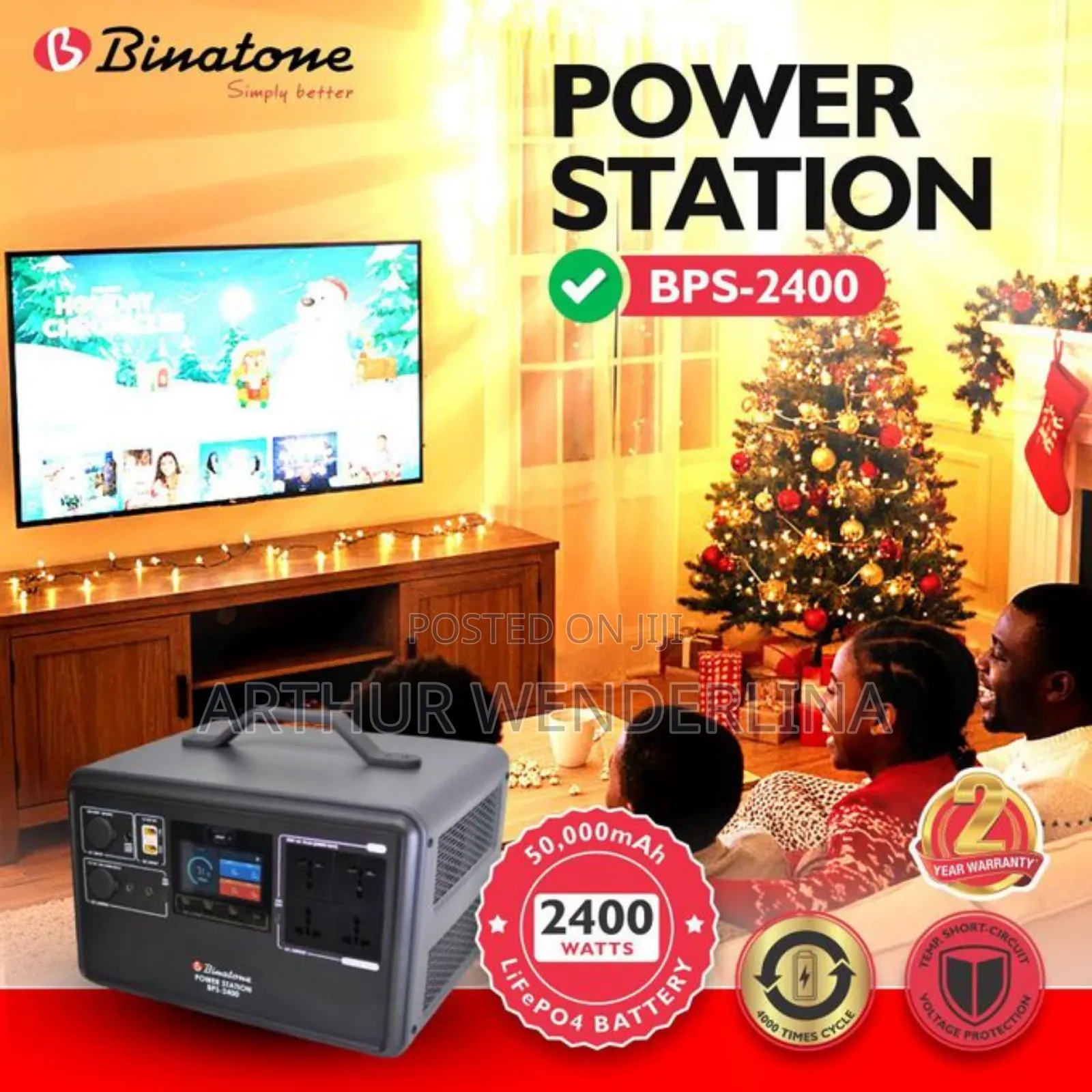 Binatone Portable Plug Play Power Station Pro With Solar Charging .