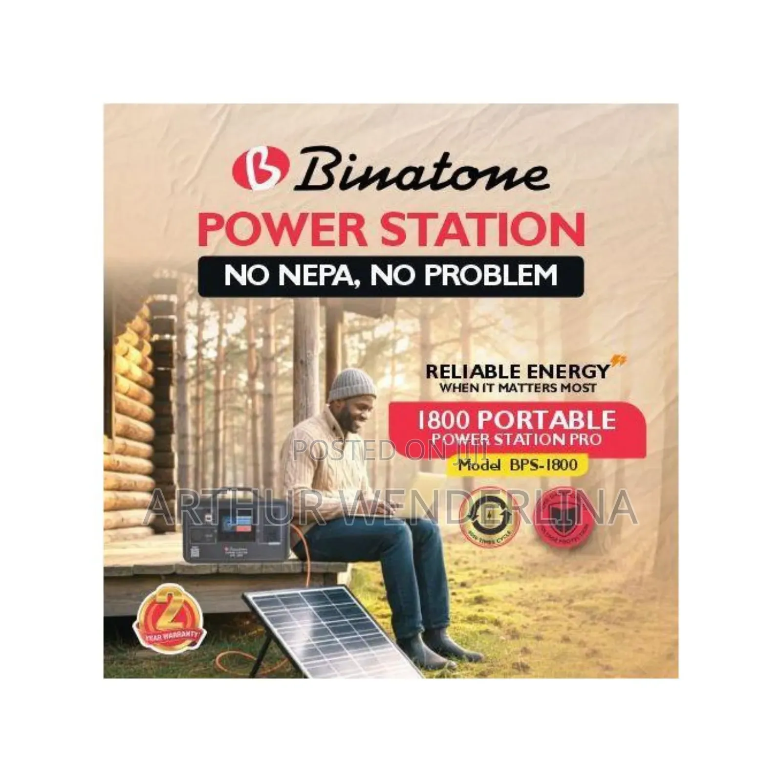 Binatone Portable Plug Play Power Station Pro With Solar Charging .