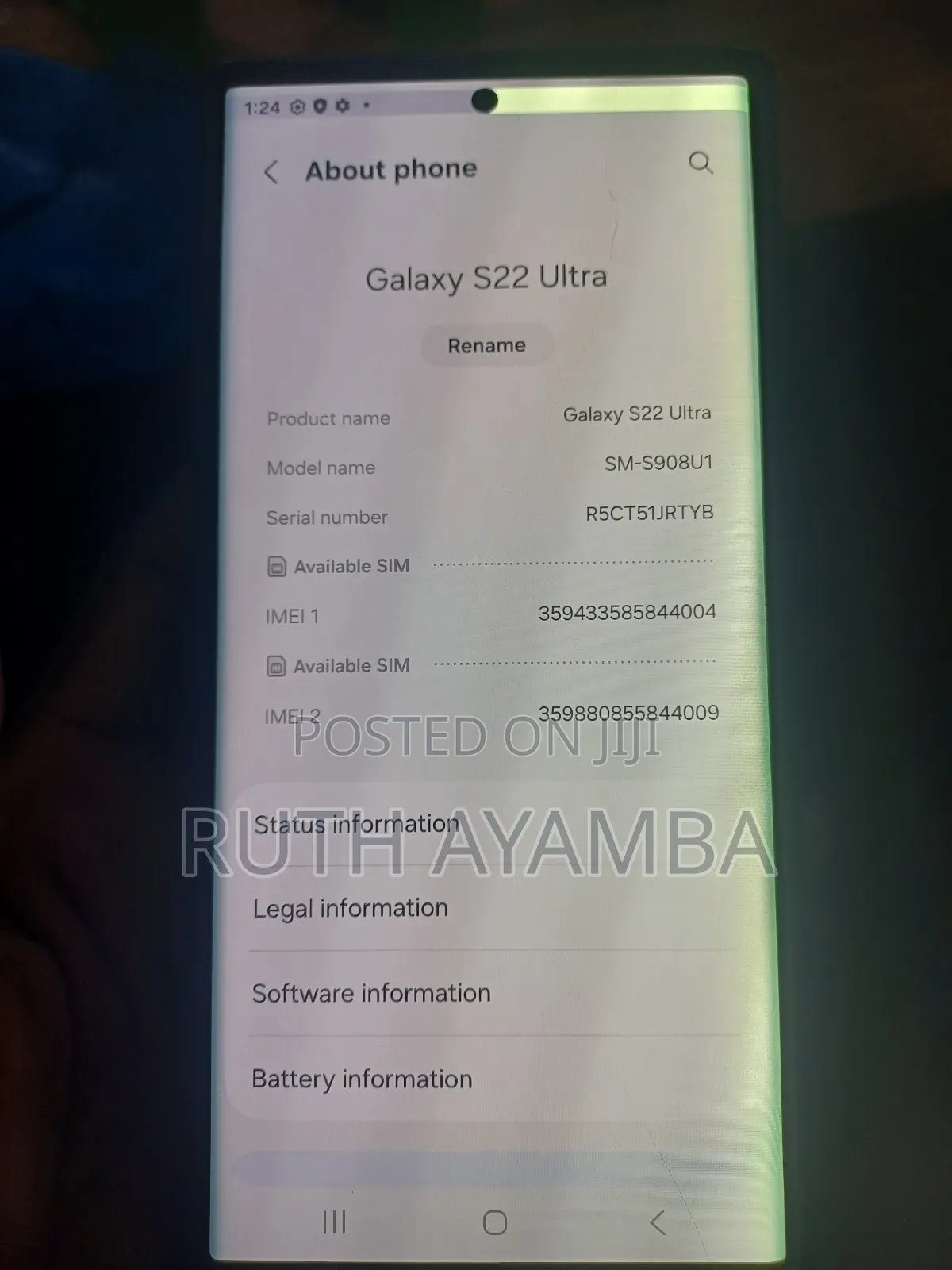 Samsung Galaxy S22 Ultra 128 GB Black