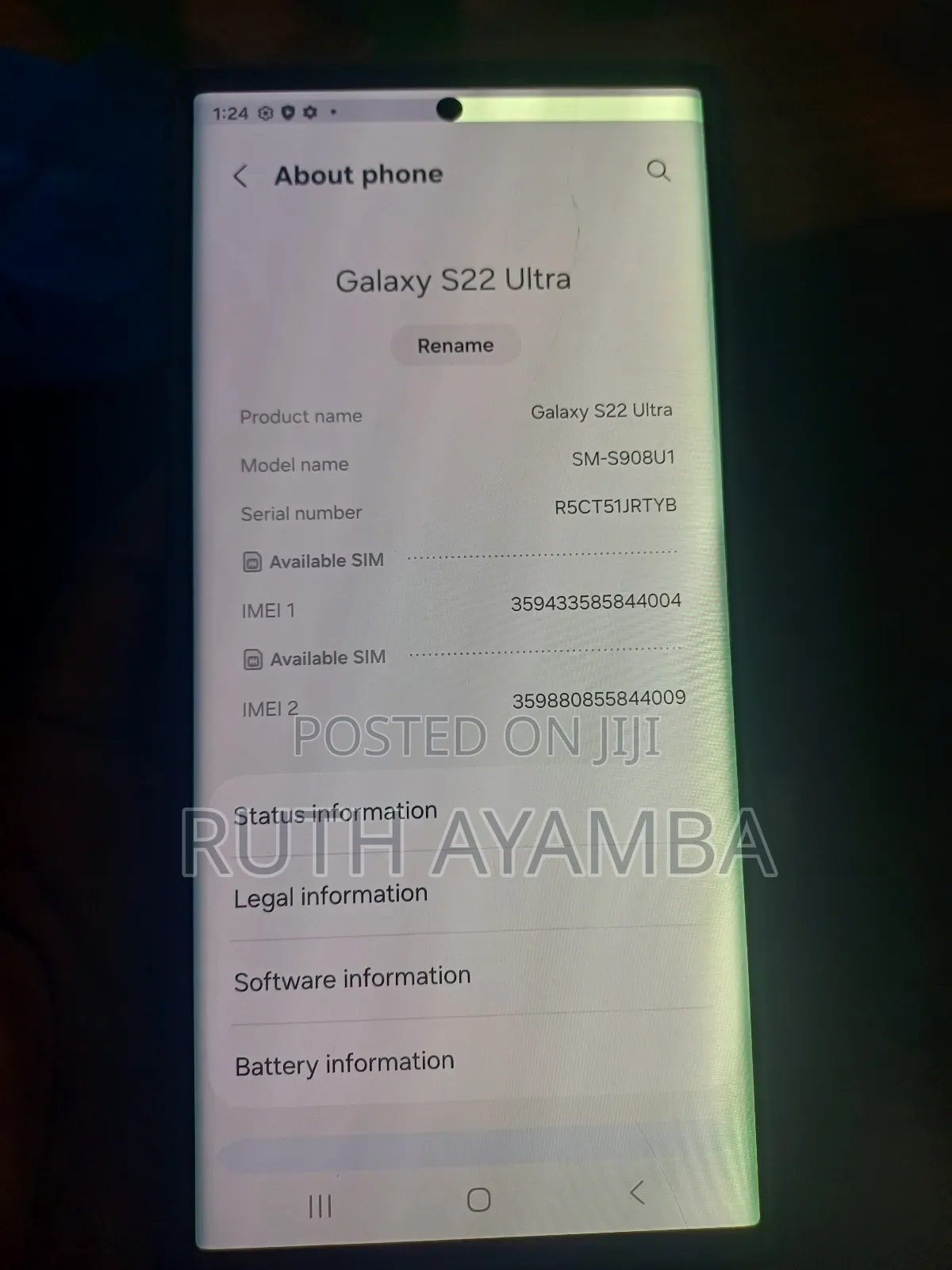 Samsung Galaxy S22 Ultra 128 GB Black