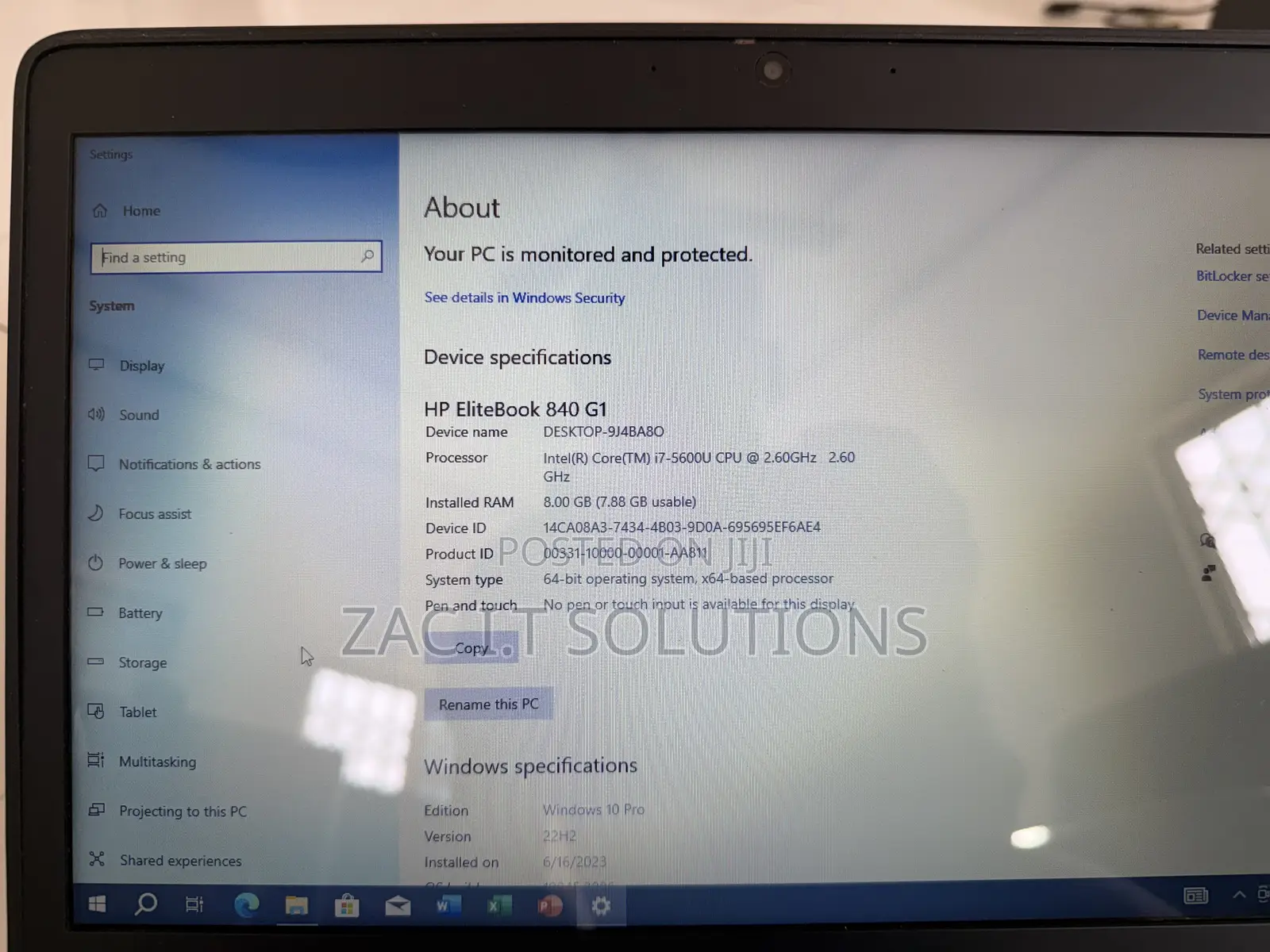 Laptop HP EliteBook 840 G2 8GB Intel Core I7 HDD 500GB