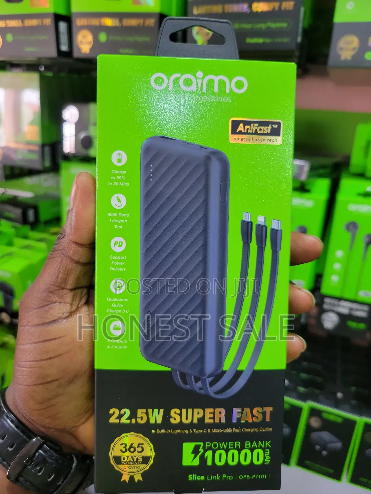 Oraimo 22.5w Fast Charging Power Bank Type-C and Usb-a 10000mah