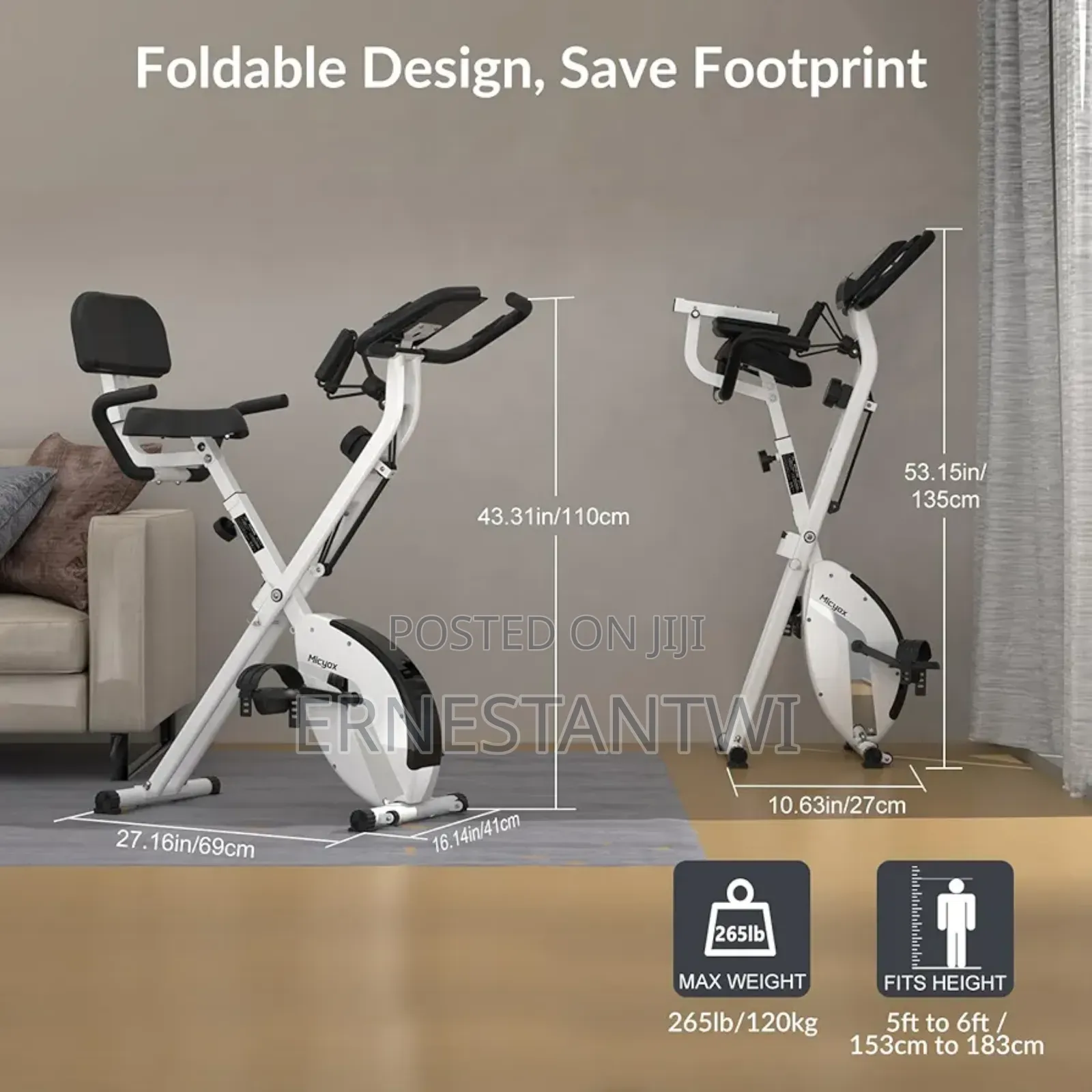 Fodable Exercise Bike From Micyox, Uk