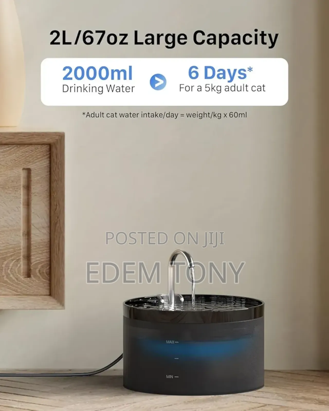Giotohun Model H1 Pet Water Fountain.