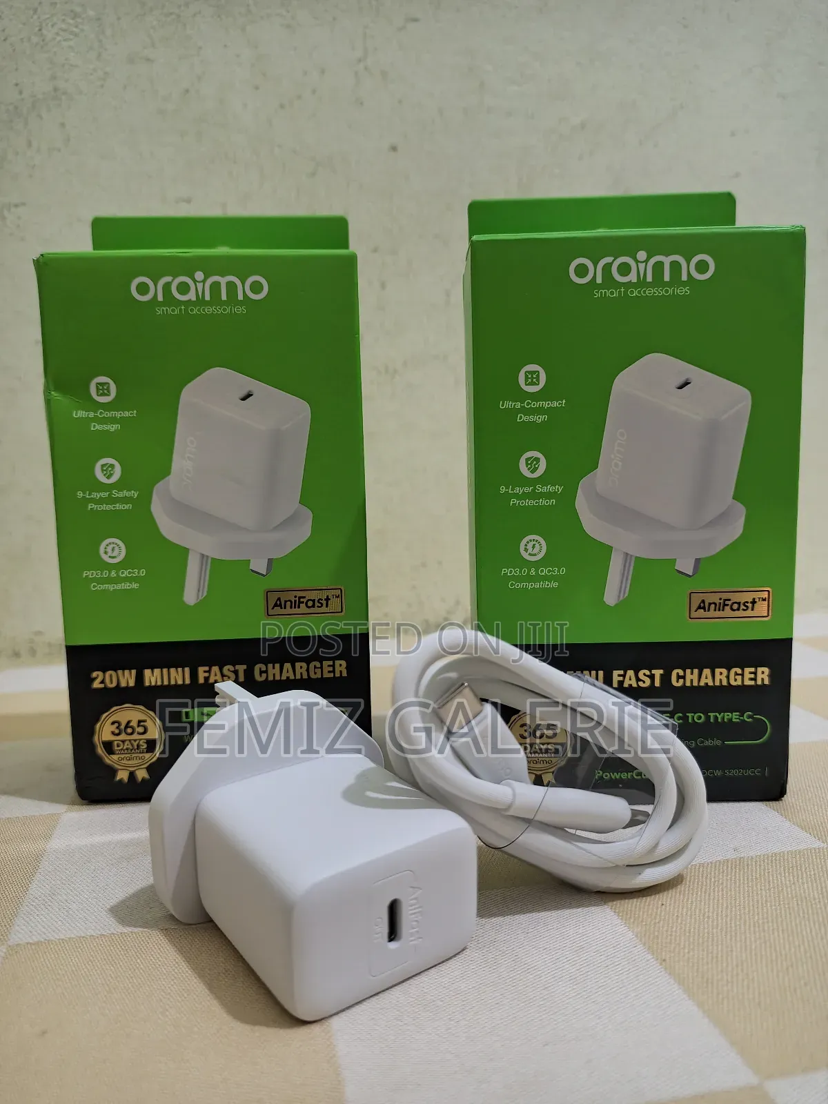 Oraimo Powercube 202 Uk Type 20w Compatible Charger Kit