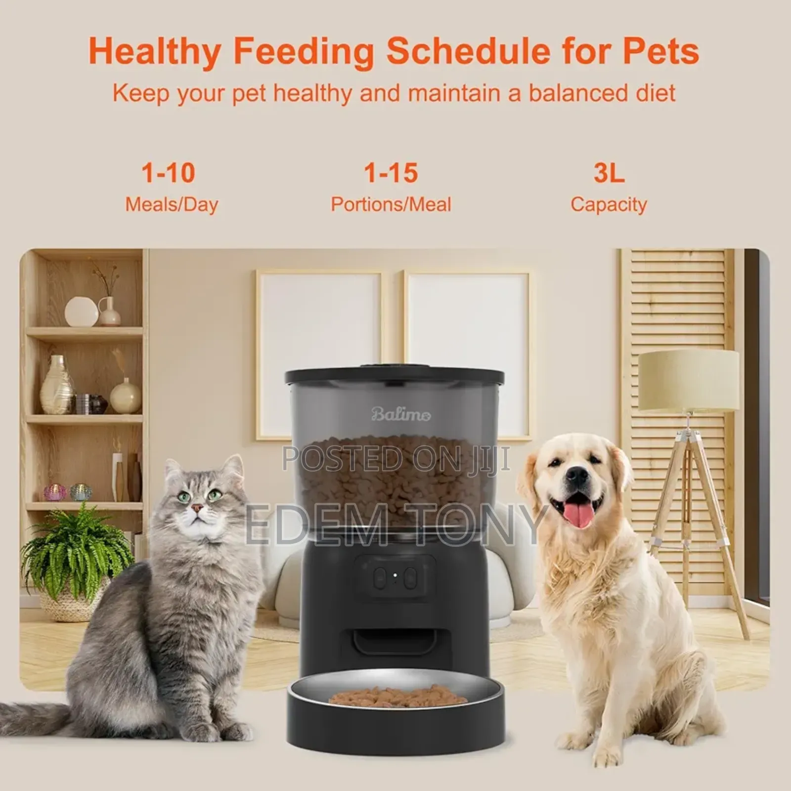 Balimo Automatic Pet Feeder for Dogs and Cats