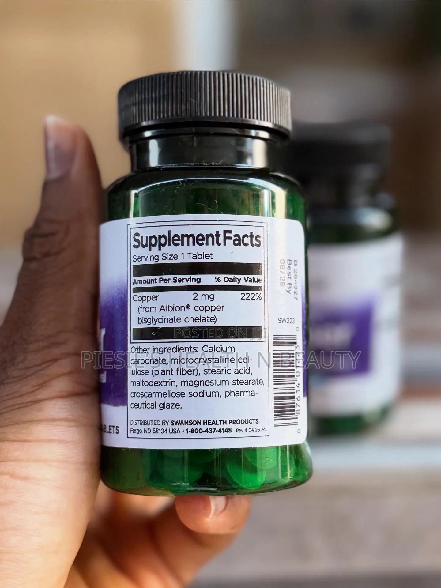 Swanson Albion Copper 300 Tablets