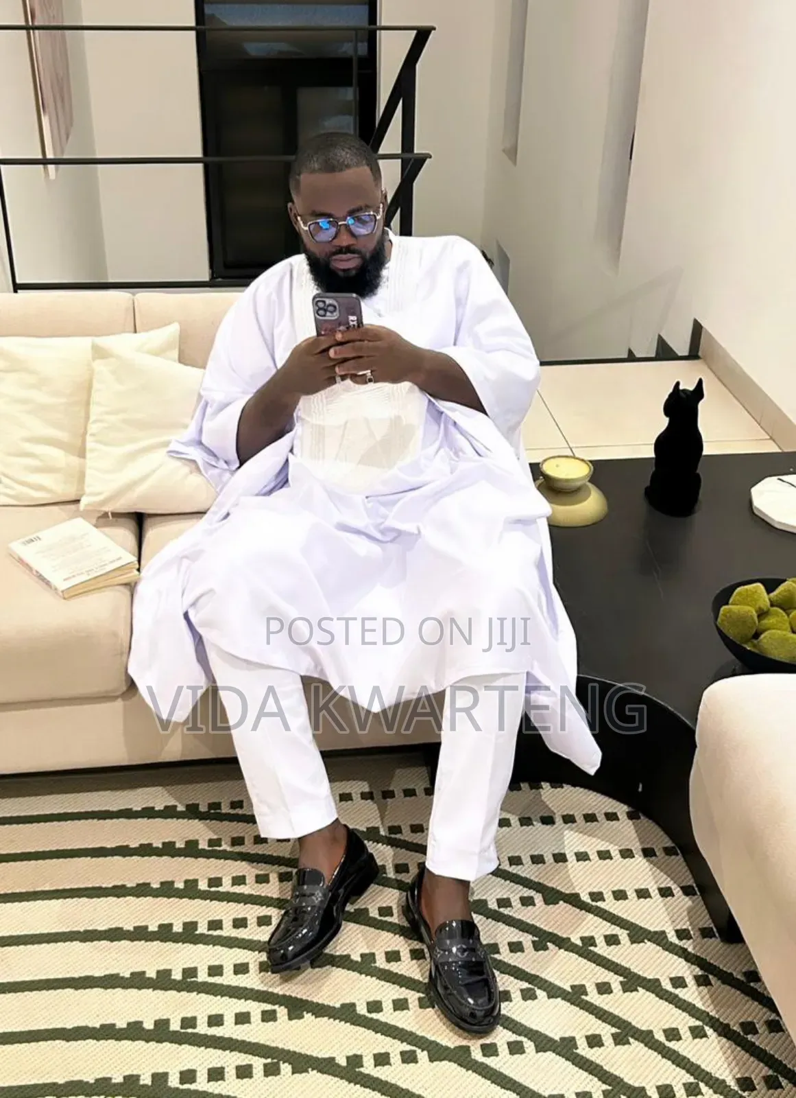 Classic White 3 Piece Kaftan