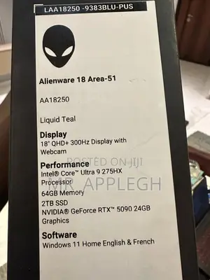New Laptop Dell Alienware 18 Area-51 64GB Intel Core Ultra 9 SSD 2T