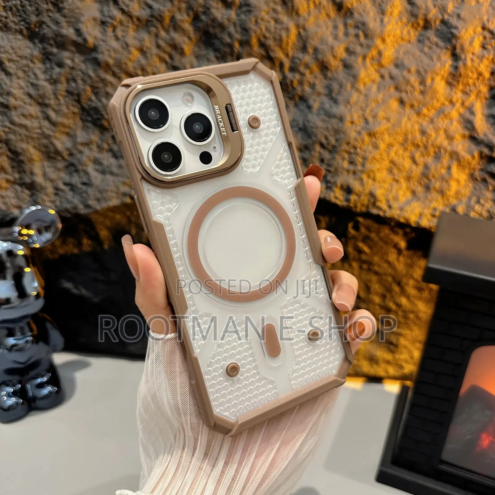 Simple Armoured Style Shockproof Case With Stand for iPhone 17 Pro Max