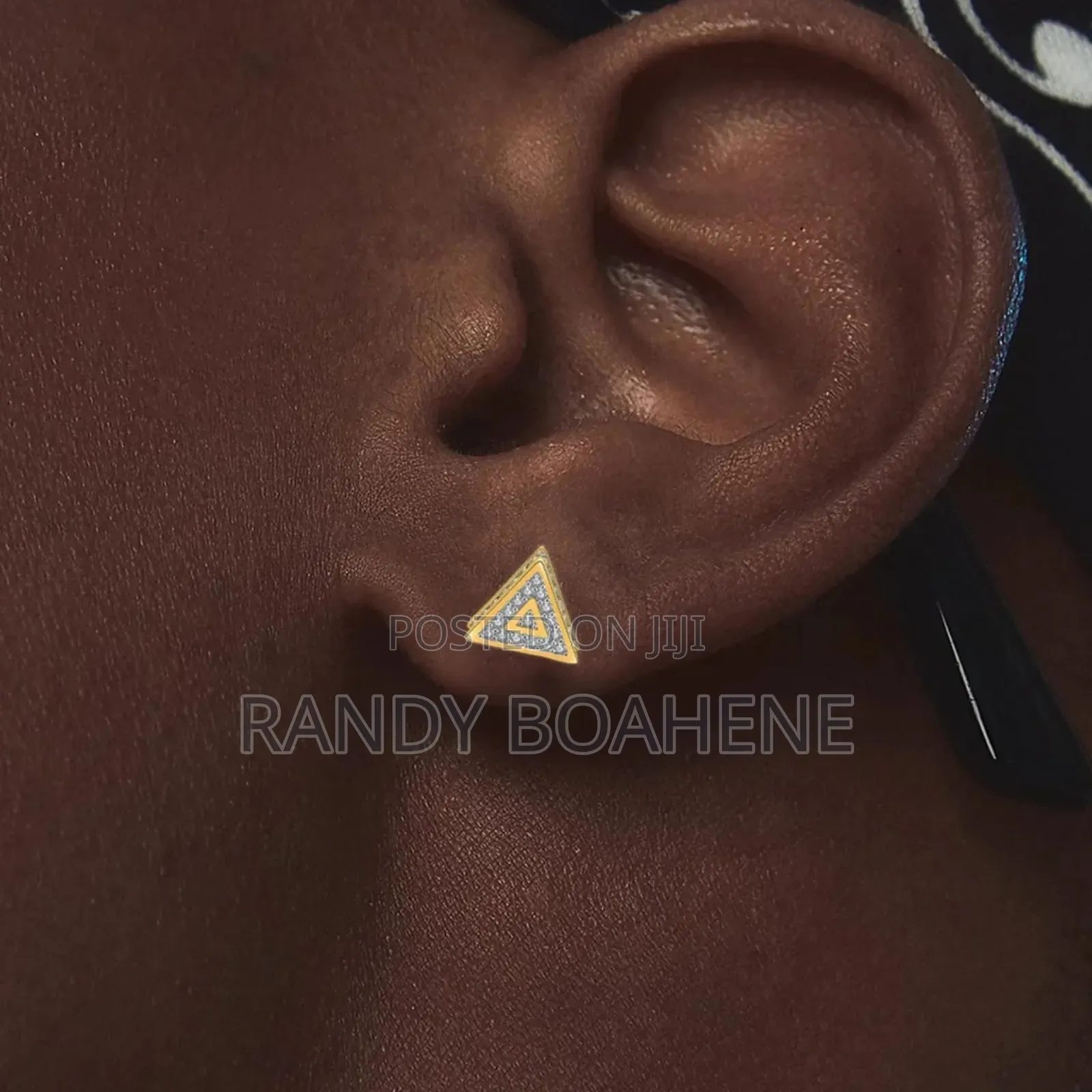 Men Triangle Shaped Stud Earring