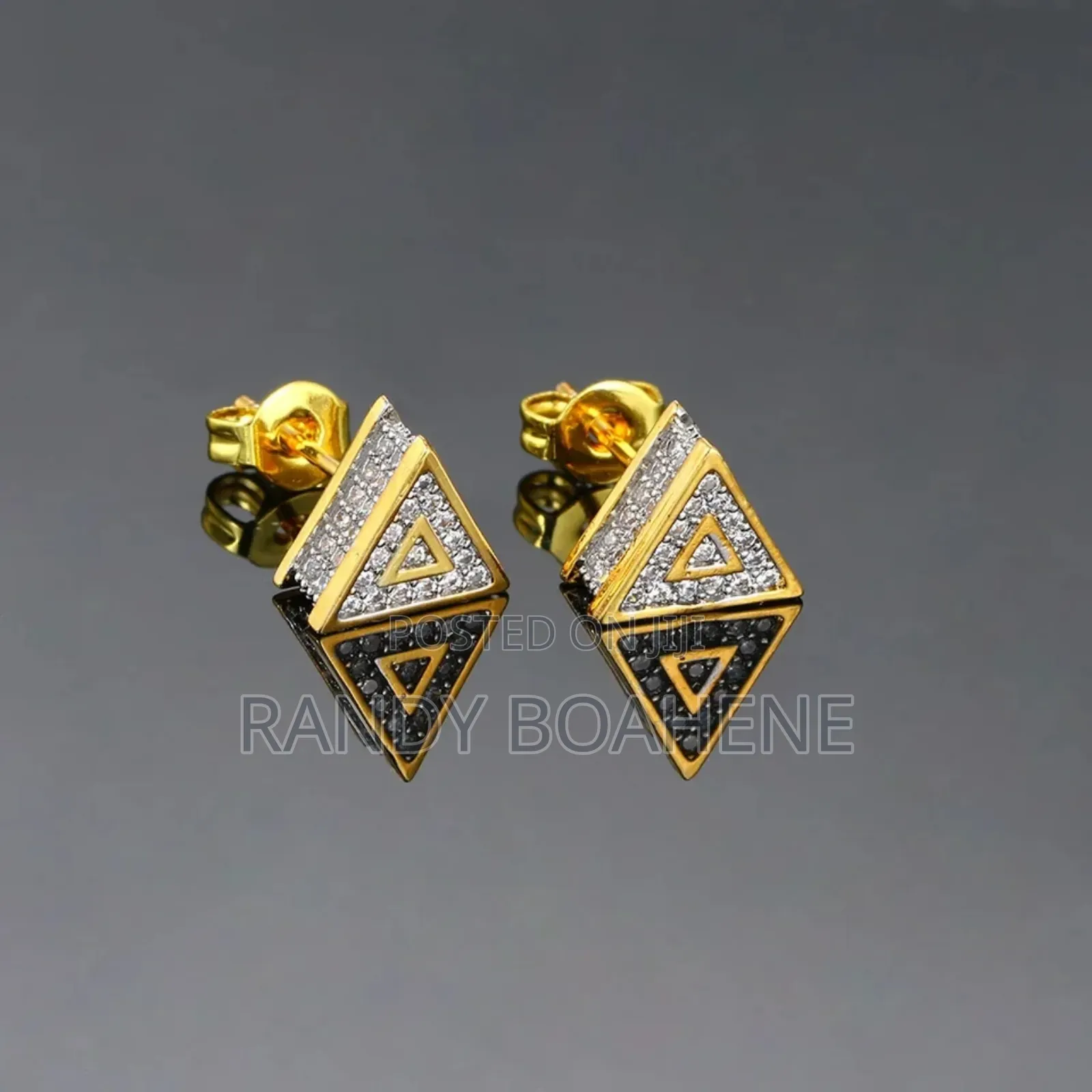 Men Triangle Shaped Stud Earring
