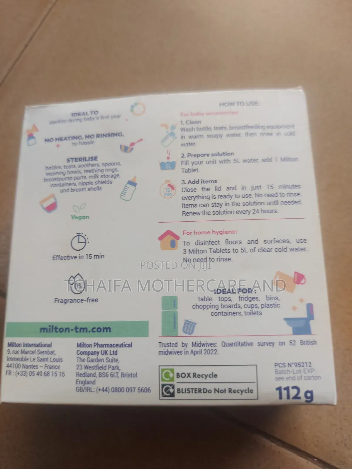 Milton Sterilizing Tablets