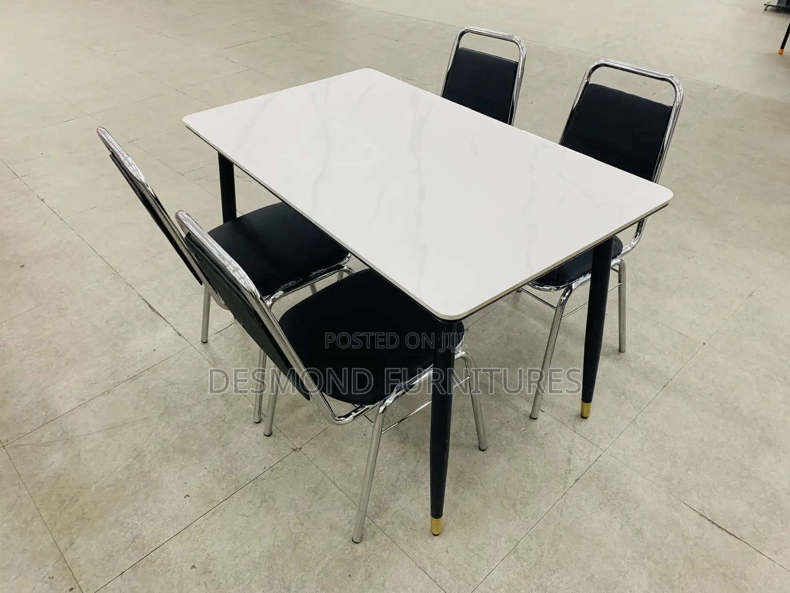 Dining Table With 4 Chairs ( Marble)-Code Lc2