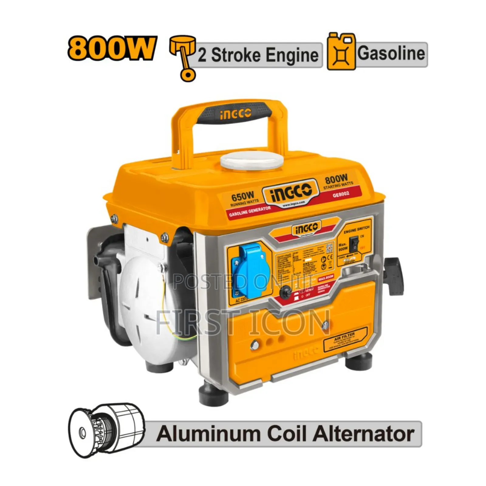 800w Portable Gasoline Generator - Ingco Ge8002