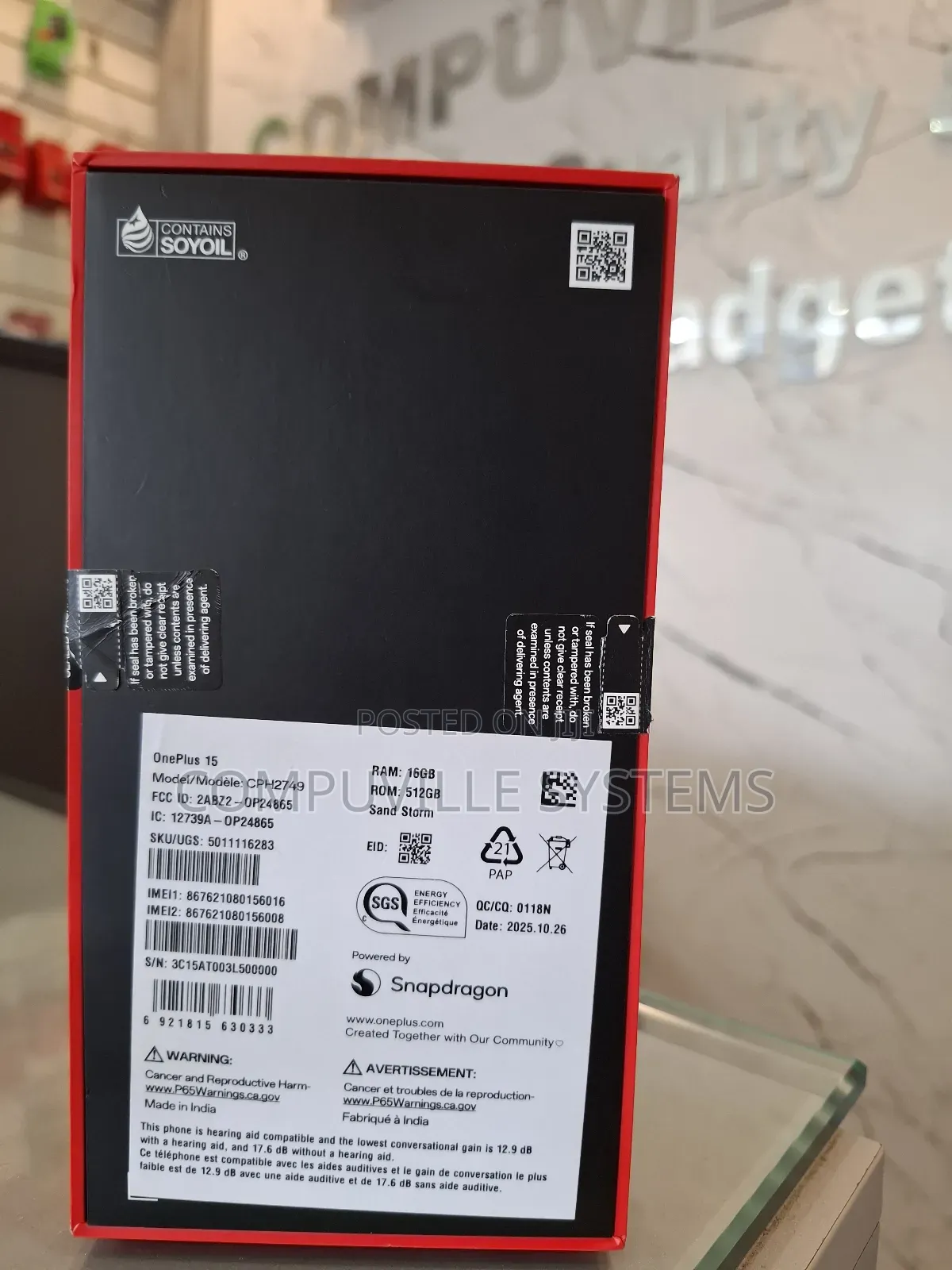 New OnePlus 15 512 GB Black