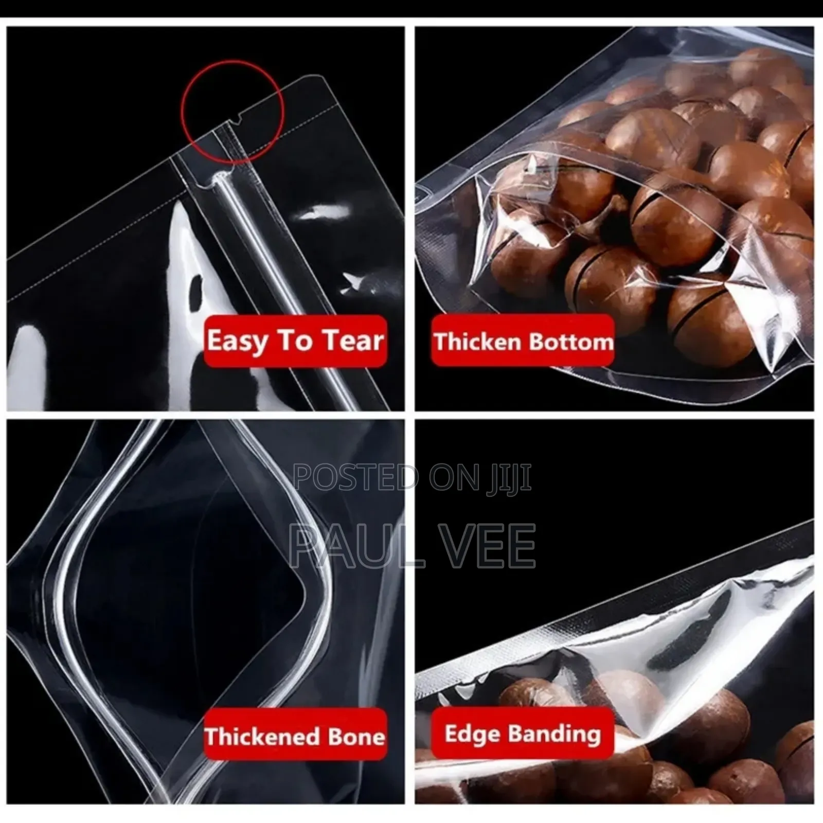 Transparent Stand Up Ziplock Pouches