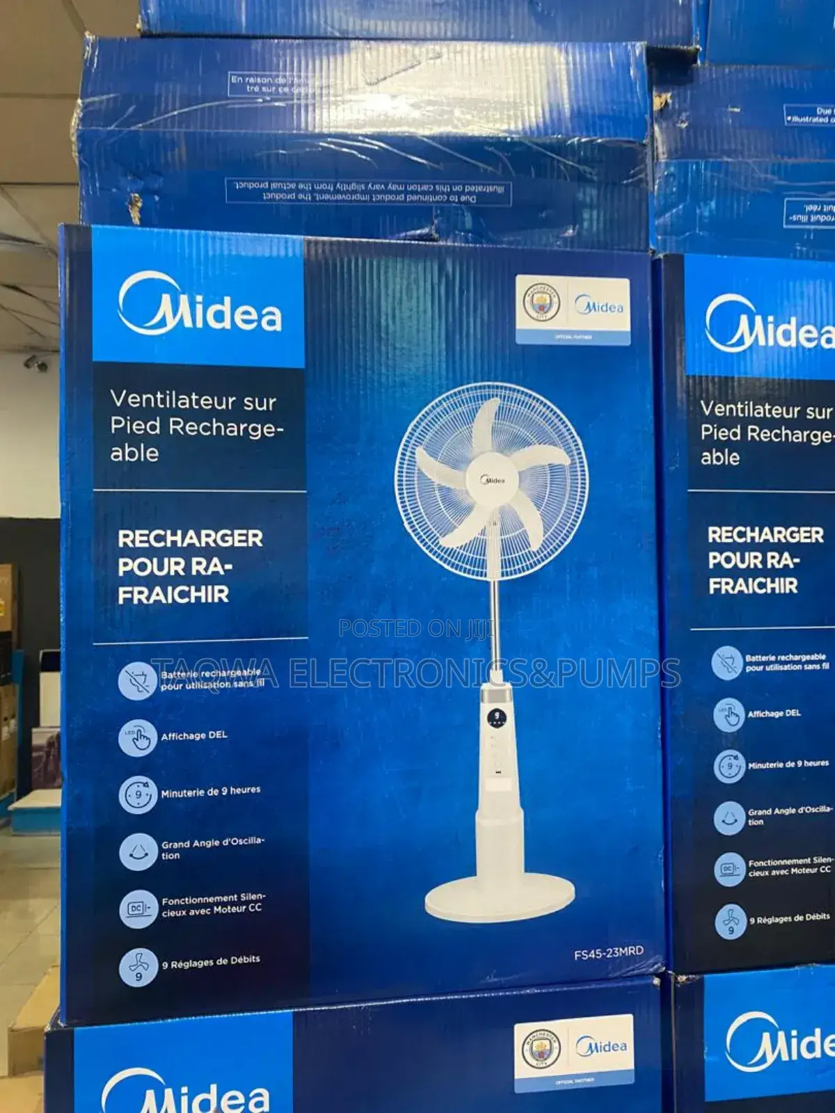 9 - Speed - Settings Midea Rechargeable Fan