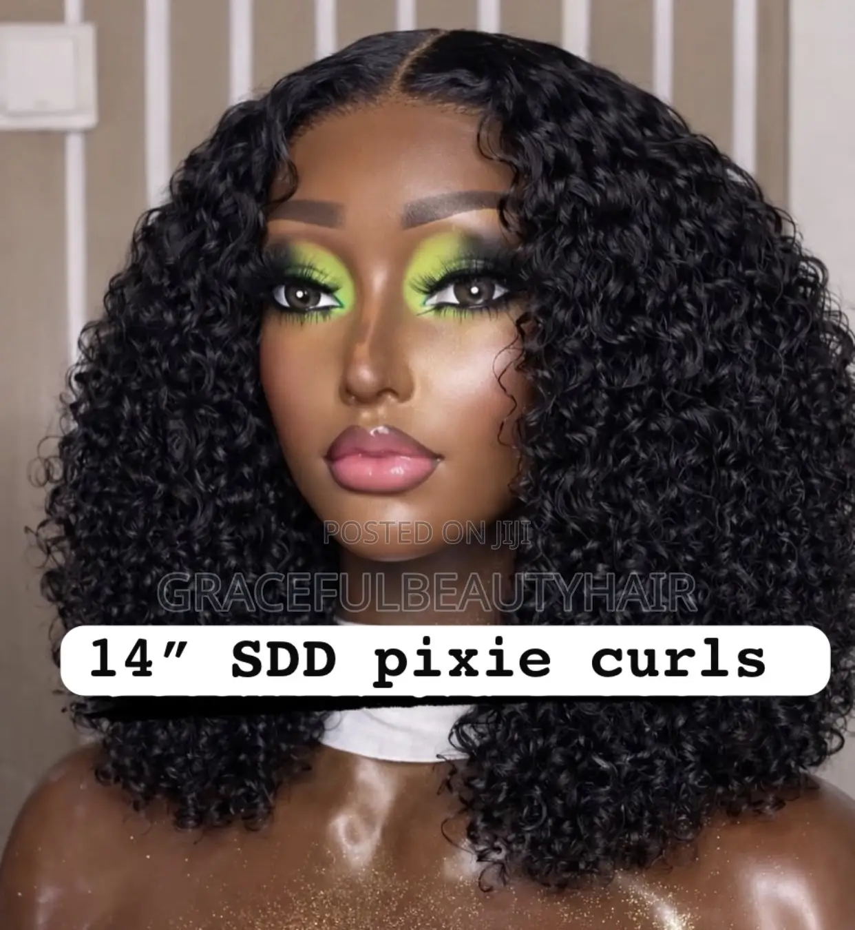 14 Inches Very Full Super Double Drawn Pixie Curls Wig Cap