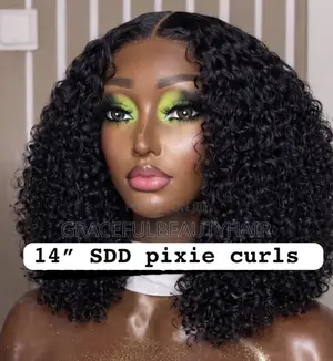 14 Inches Very Full Super Double Drawn Pixie Curls Wig Cap