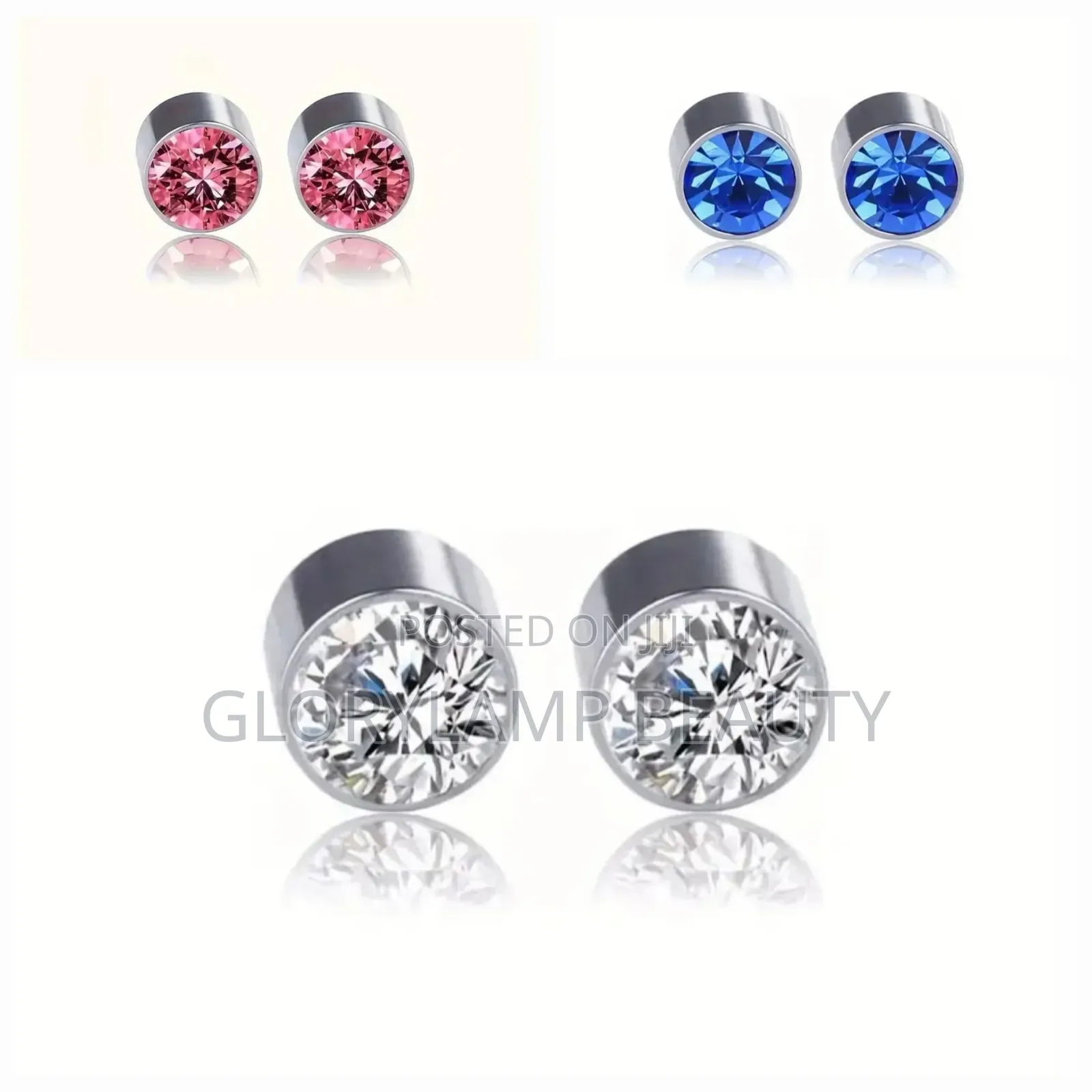 Magnetic Crystal Stud Earrings – Mixed Colors Stainless Steel Earrings