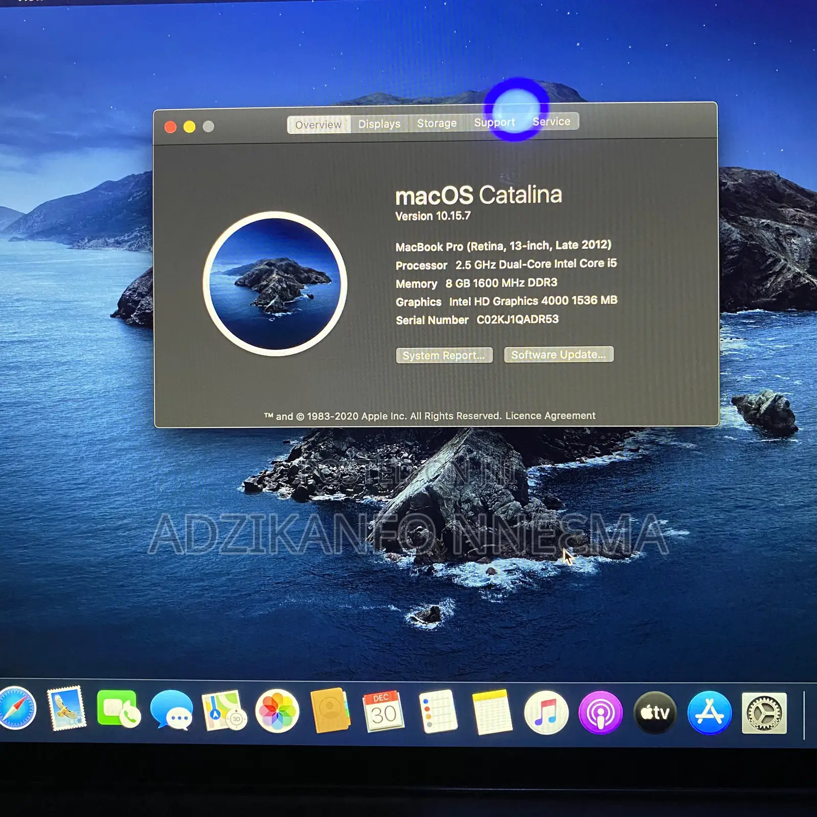 Laptop Apple MacBook Pro 2012 8GB Intel Core I5 HDD 250GB