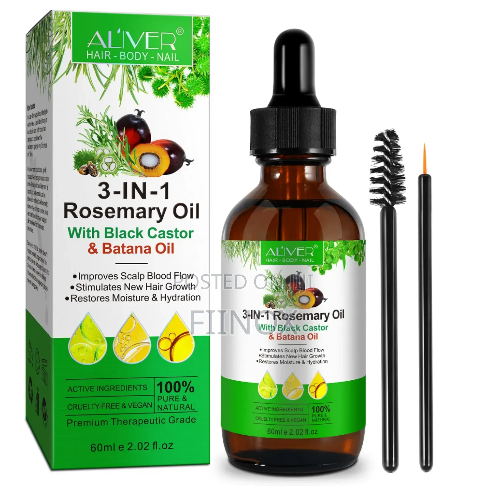 3 in 1 Rosemary Oil With Batana and Castor Oil