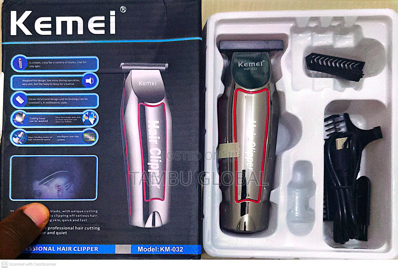 Original Kemei Km-032 Professional Trimmer – Sharp, Durable Cordless