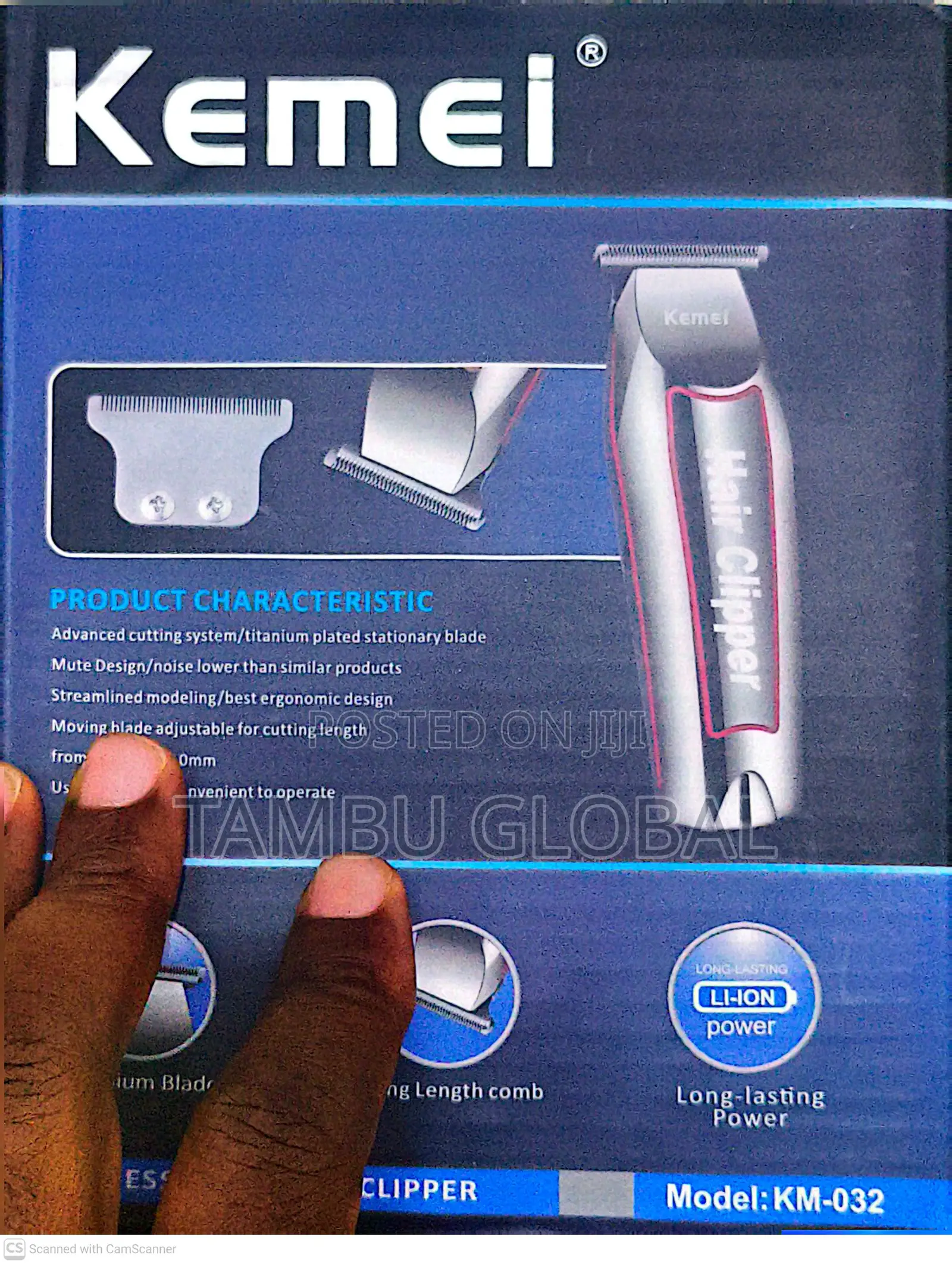 Original Kemei Km-032 Professional Trimmer – Sharp, Durable Cordless
