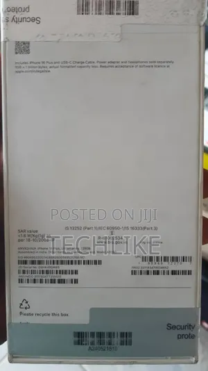New Apple iPhone 16 Plus 256 GB Black