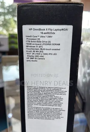 New Laptop HP OmniBook X Flip 16" 16GB Intel Core Ultra 7 SSD 1T