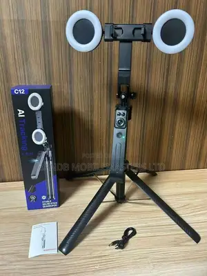 C12 Ai Tracking Camera Remote and Stable Selfie Stick Quadrupod